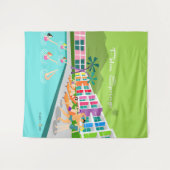 レトロパーム春ホテルタペストリ タペストリー (正面(横))