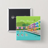 レトロパーム春ホテルボタン 缶バッジ (正面&裏面)