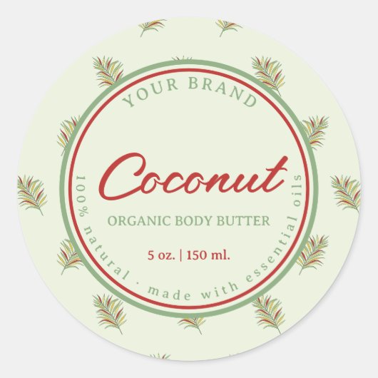 レトロパーム葉レトロサークル化粧品ジャプラベル ラウンドシール (正面)