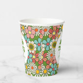 レトロヒッパイグルービーフラワーハローサーティ誕生日 紙コップ (右)