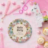 レトロヒッパイグルービーフラワーハローシックス紙プレート ペーパープレート (パーティー)