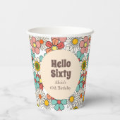 レトロヒッパイグルービーフラワーハローシックス紙プレート 紙コップ (裏面)