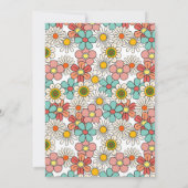 レトロヒッパイグルービーフラワーハローシックス誕生日 招待状 (裏面)