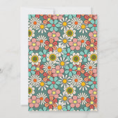 レトロヒッパイグルービーフラワーハローフィフティ誕生日 招待状 (裏面)