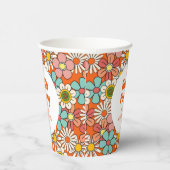 レトロヒッパイグルービーフラワーハローフォーティ誕生日 紙コップ (右)