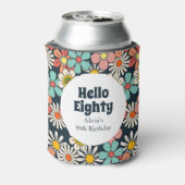 レトロヒッパイグルービーフラワーハロー八十誕生日 缶クーラー (缶裏面)