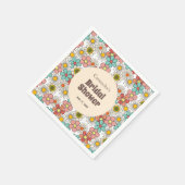 レトロヒッパイグルービーフラワーブライダルシャワー スタンダードカクテルナプキン (角)