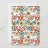 レトロヒッパイグルービーフラワーブライダルシャワー 招待状 (裏面)