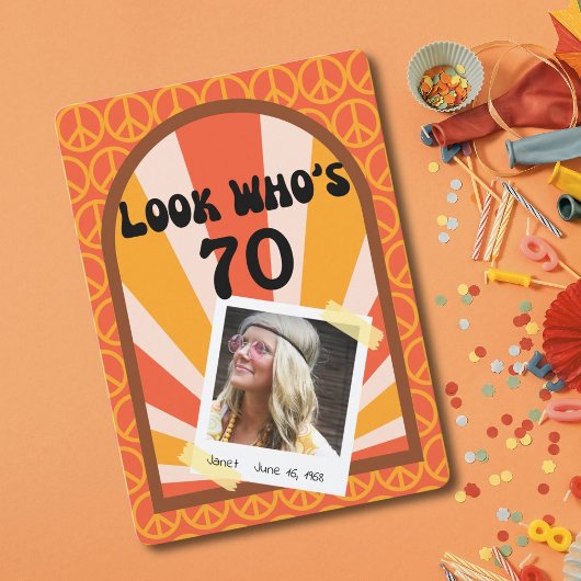 レトロヒッパイサンライズカスタム誕生日 招待状