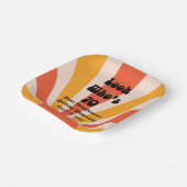 レトロヒッパイサンライズ70誕生日 ペーパープレート (傾斜あり)