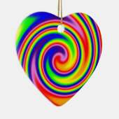 レトロヒッパイハッピーレインボーカラーズソフトスパイラルセラ セラミックオーナメント (右)