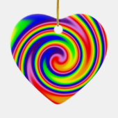 レトロヒッパイハッピーレインボーカラーズソフトスパイラルセラ セラミックオーナメント (裏面)