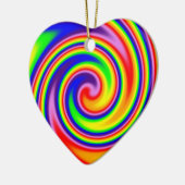 レトロヒッパイハッピーレインボーカラーズソフトスパイラルセラ セラミックオーナメント (左)