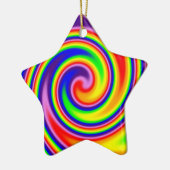 レトロヒッパイハッピーレインボーカラーズソフトスパイラル セラミックオーナメント (左)