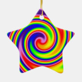 レトロヒッパイハッピーレインボーカラーズソフトスパイラル セラミックオーナメント (裏面)