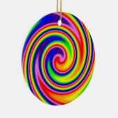 レトロヒッパイハッピーレインボーカラーズソフトスパイラル セラミックオーナメント (右)