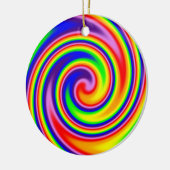 レトロヒッパイハッピーレインボーカラーズソフトスパイラル セラミックオーナメント (左)