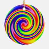 レトロヒッパイハッピーレインボーカラーズソフトスパイラル セラミックオーナメント (裏面)