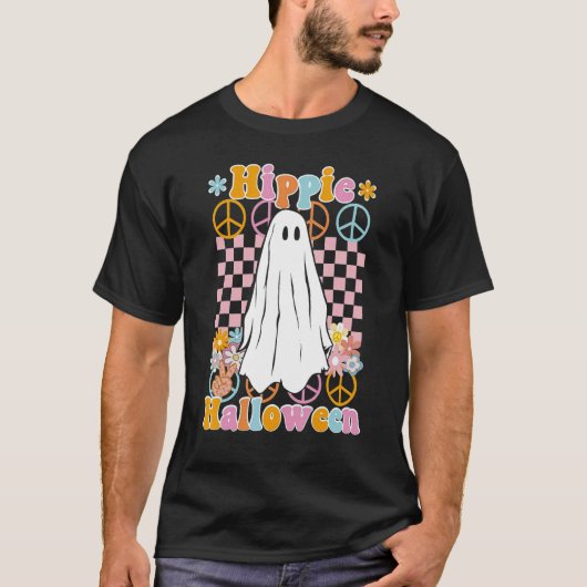 レトロヒッパイハロウィンカワイ幽霊シ不気味ーズ Tシャツ (正面)
