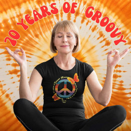 レトロヒッパイバタフライ70thフォト誕生日 tシャツ