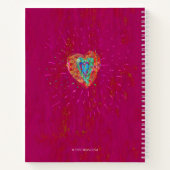 レトロヒッパイピンクターコイズハートノート ノートブック (裏面)