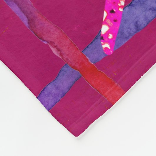 レトロヒッパイピンクターコイズハート保存日付 フリースブランケット (角)