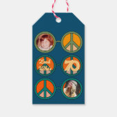 レトロヒッパイピースメガネ2フォト誕生日 ギフトタグ (正面)