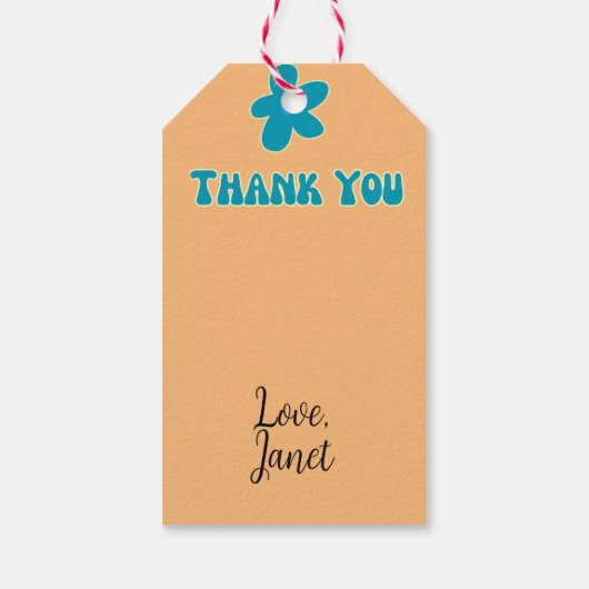 レトロヒッパイピースメガネ2フォト誕生日 ギフトタグ (裏面)