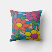 レトロヒッパイフラワーアート クッション (裏面)