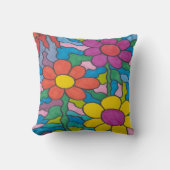 レトロヒッパイフラワーアート クッション (正面)