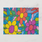 レトロヒッパイフラワーアート ポストカード (正面)