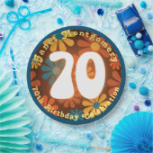 レトロヒッパイフラワーパワー70誕生日 ペーパープレート (パーティー)