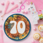 レトロヒッパイフラワーパワー70誕生日 ペーパープレート (パーティー)