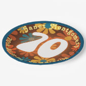 レトロヒッパイフラワーパワー70誕生日 ペーパープレート (アングル)