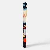 レトロヒッパイフラワーブルーイエローベージュレッド Case-Mate iPhoneケース (裏面 / 右)