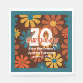 レトロヒッパイフラワー1960年代70誕生日 スタンダードランチョンナプキン (正面)