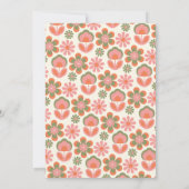 レトロヒッパイボホ70sフラワーピンク誕生日パーティー 招待状 (裏面)