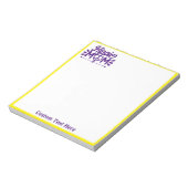 レトロヒッパイマムパープルイエローピースサイン60s ノートパッド (回転)