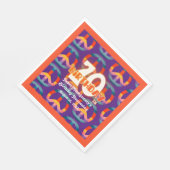 レトロヒッパイレインボーピースサイン70誕生日 スタンダードランチョンナプキン (角)