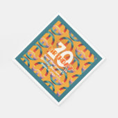 レトロヒッパイレインボーピースサイン70誕生日 スタンダードランチョンナプキン (角)