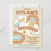 レトロヒッパイレインボーボーイバースデーパーティー 招待状 (正面)