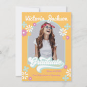 レトロヒッピーの卒業写真発表 招待状 (正面)