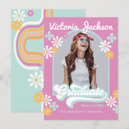 レトロヒッピーの卒業写真発表 招待状