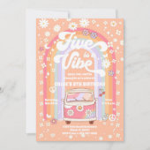 レトロヒッピーの誕生日招待状 招待状 (正面)