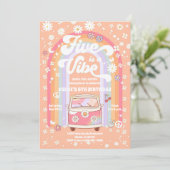 レトロヒッピーの誕生日招待状 招待状 (スタンド正面)