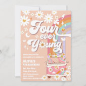 レトロヒッピーの誕生日招待状 招待状 (正面)