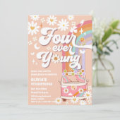 レトロヒッピーの誕生日招待状 招待状 (スタンド正面)