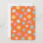 レトロヒッピーの70's 60's フラワーパワー ベビーシャワー 招待状 (裏面)