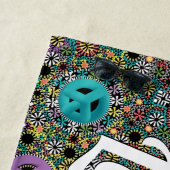 レトロヒッピーカラフルピースサイン60sパターン ビーチタオル (インサイチュ)