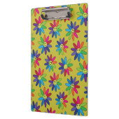 レトロヒッピーカラフル微笑み花模様 クリップボード (左)